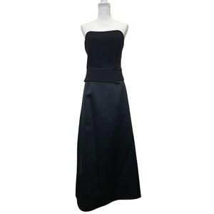 Scott McClintock Millennium 2000 Black Strapless Evening Gown Dress Womens 14